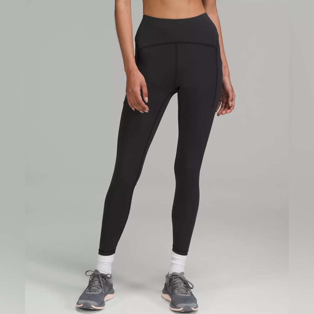 New Lululemon Power Thru High-Rise Legging 25" - Size 6 Black with pockets